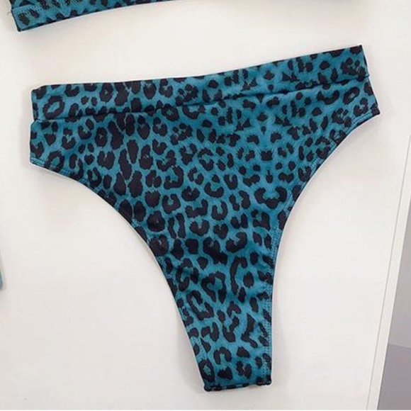 Teal Leopard Bikini Bottom - Picture 6 of 7